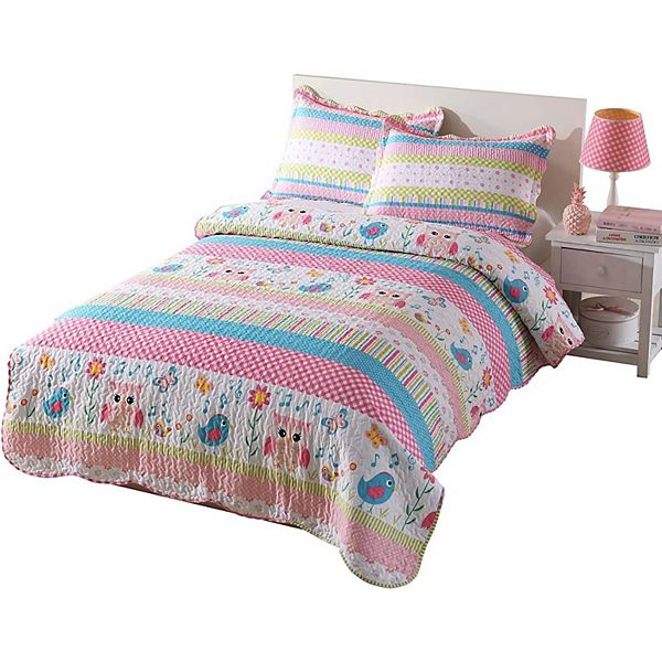 Marcielo Kids Quilt Bedspread Set For Teens Girls Bedding Hoot MarCielo