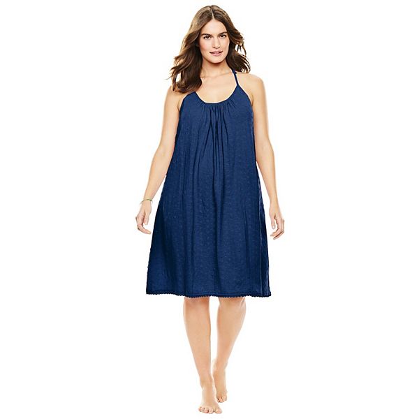 Dreams & Co. Women's Plus Size Breezy Eyelet Short Nightgown Dreams & Co.