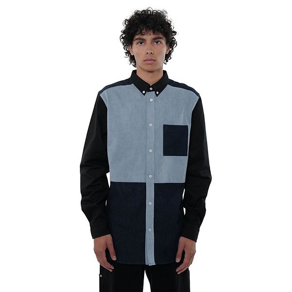 Мужская Футболка WeSC Oden Indigo Blocked Button Down WeSC