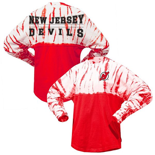 u Футболка Spirit Jersey Красная New Jersey Devils Crystal Half Dye С Длинным Рукавом Spirit Jersey