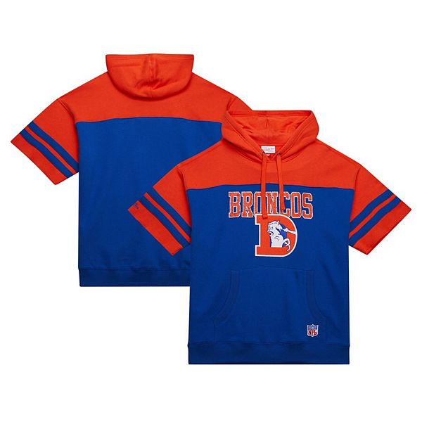 Мужская Футболка Mitchell & Ness Royal Denver Broncos Off Field Vintage Logo с коротким рукавом Mitchell & Ness