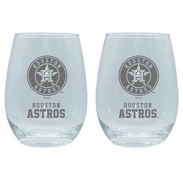 The Memory Company Houston Astros 2-Pack 15oz. Stemless Wine Glass Set The Memory Company