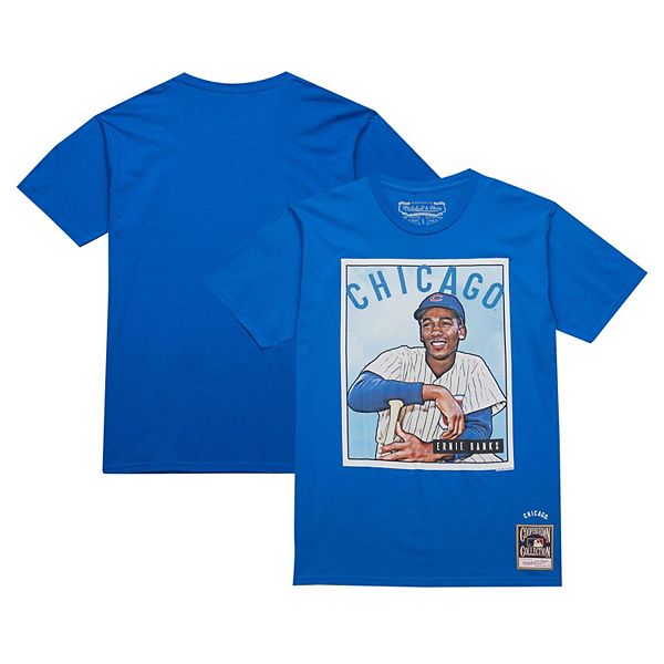 Мужская Футболка Mitchell & Ness Ernie Banks Royal Chicago Cubs Cooperstown Collection Collectors Connection Mitchell & Ness