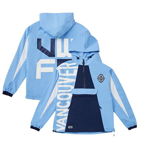 Унисекс Футболка Live Breathe Futbol Tekker Half-Zip Anorak Светло-Голубая Vancouver Whitecaps FC Live Breathe Futbol