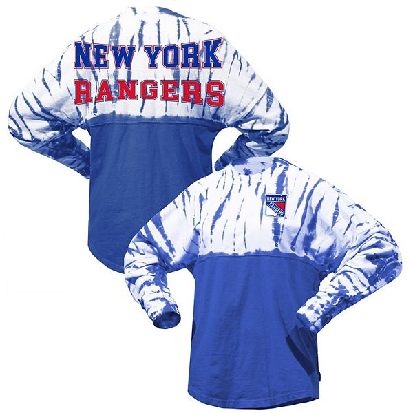 Унисекс Футболка Spirit Jersey Blue New York Rangers Crystal Half Dye Долгий Рукав Spirit Jersey