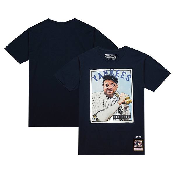 Мужская Футболка Mitchell & Ness Babe Ruth Navy New York Yankees Cooperstown Collection Collectors Connection Mitchell & Ness