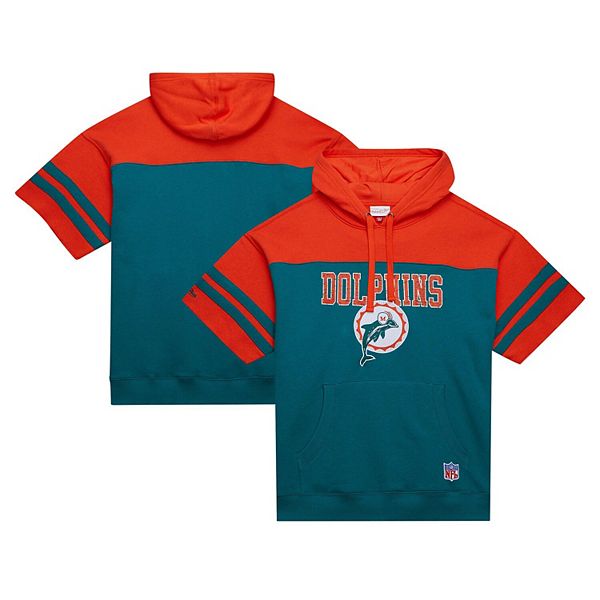 Мужская Футболка Mitchell & Ness Aqua Miami Dolphins Off Field Vintage Logo Mitchell & Ness