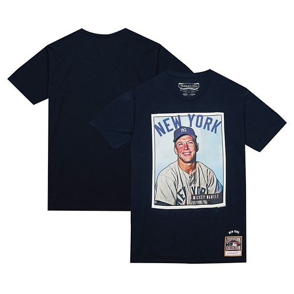 Мужская Футболка Mitchell & Ness Mickey Mantle Navy New York Yankees Cooperstown Collection Collectors Connection Mitchell & Ness