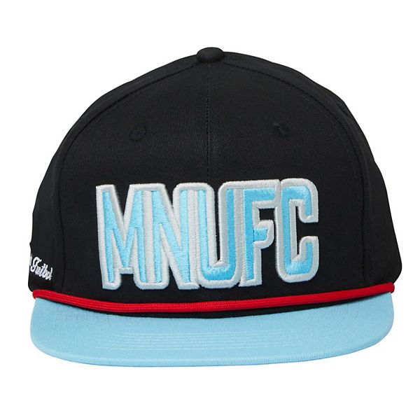 Регулируемая унисекс черная кепка с вышивкой Snapback Minnesota United FC Live Breathe Futbol