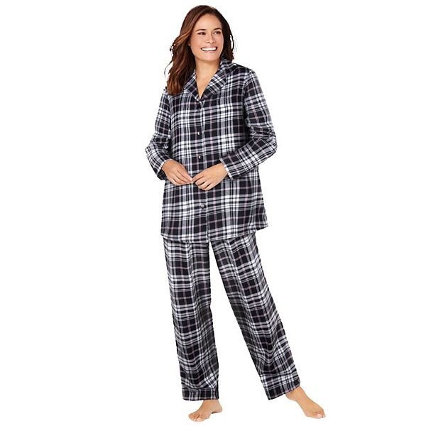 Dreams & Co. Women's Plus Size Petite Classic Flannel Pajama Set Dreams & Co.