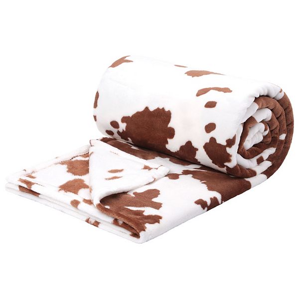 Cow Printed Blanket, Soft 300gsm Fleece Flannel Throw Blanket For Couch Sofa Bed Office PiccoCasa