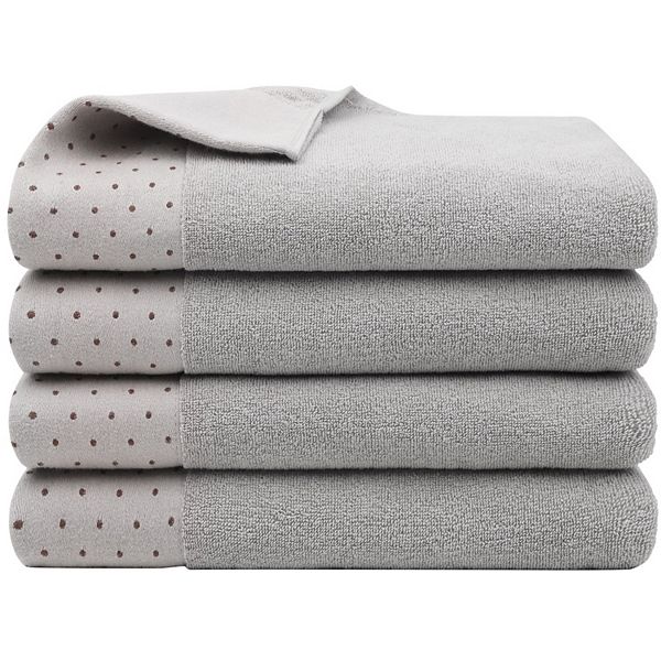 Bath Towel Set, 100% Cotton Soft 600 Gsm Absorbent 4 Pcs PiccoCasa