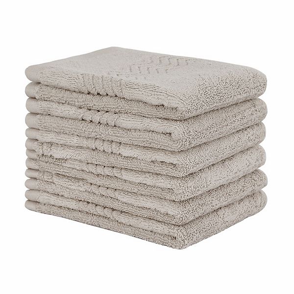 Luxury Washcloth 6 Piece 13 X 13 Inch Soft And Absorbent 100% Cotton For Daily Use PiccoCasa