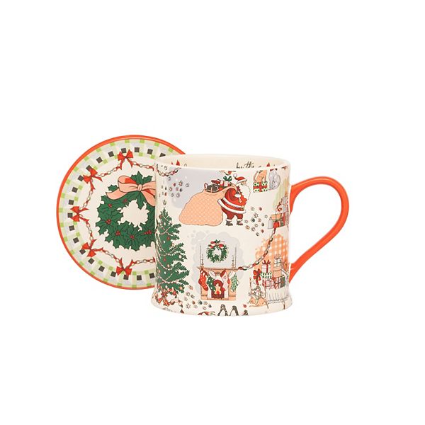 Cath Kidston Christmas Ditsy Mug & Coaster Set Cath Kidston