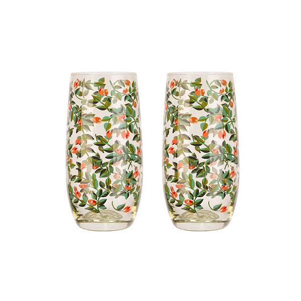 Cath Kidston Dolly Rose 2-pc. Highball Glass Set Cath Kidston