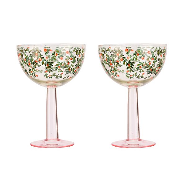 Cath Kidston Dolly Rose 2-pc. Champagne Coupe Set Cath Kidston