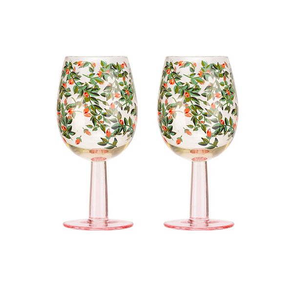 Cath Kidston Dolly Rose 2-pc. Wine Glass Set Cath Kidston