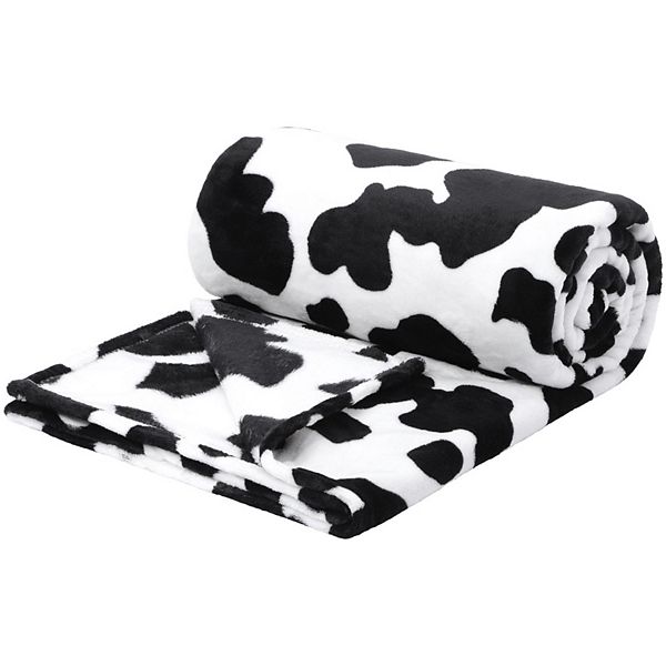 Cow Printed Blanket Soft 300gsm Fleece Flannel Throw Blanket Lightweight Cute Comfy Warm Cow Texture PiccoCasa