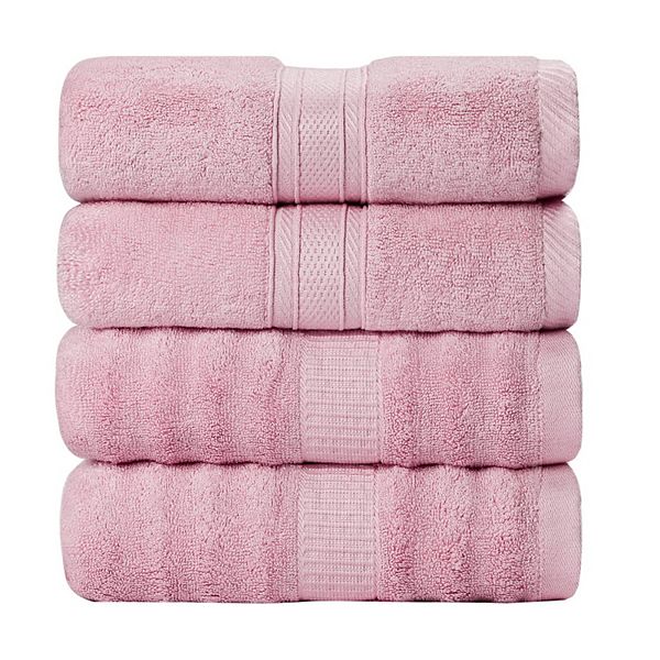 Luxury Bath Towels 4pcs 27"x54" Ribbed Super Soft And Absorbent 2 Style Bathroom Sheet PiccoCasa