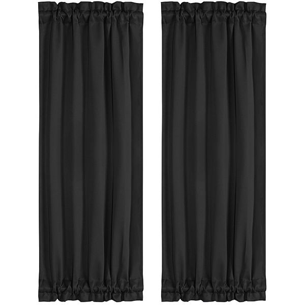 2pcs Blackout Curtain Sliding Door Panel Darkening Drapes PiccoCasa