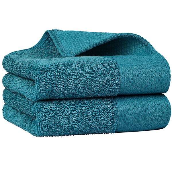 100% Cotton Hand Towels 2 Pack Thick Face Towel Set Design, Highly Absorbent Hand Towel For Bathroom PiccoCasa