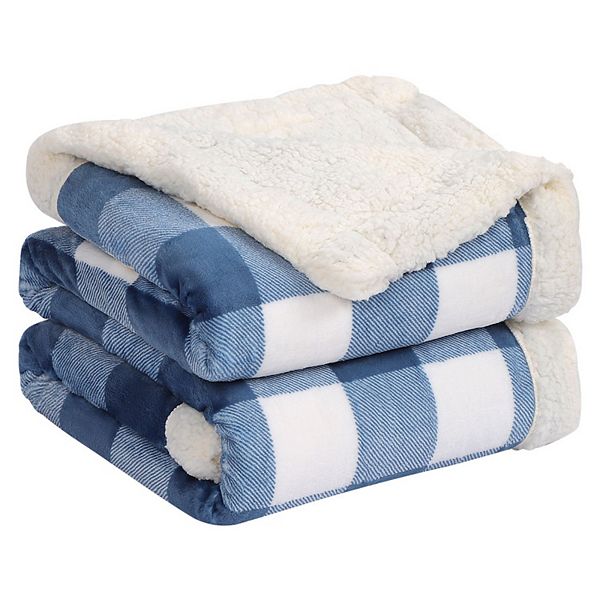 Throw Blanket Buffalo Checker Flannel Blankets And Throws Reversible Soft Warm Thick PiccoCasa