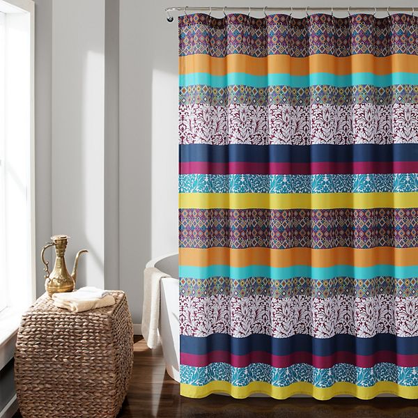 Lush Decor Boho Stripe Shower Curtain Lush Décor