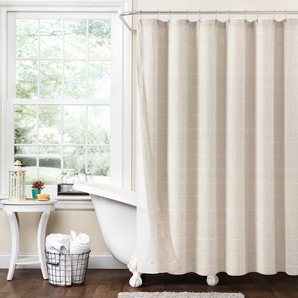 Lush Decor Farmhouse 2-pc. Textured Sheer With PEVA Lining Shower Curtain Set Lush Décor