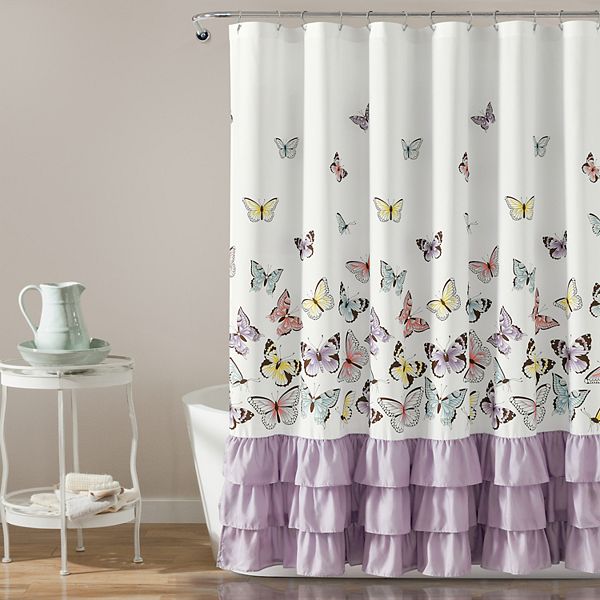 Lush Decor Flutter Butterfly Shower Curtain Lush Décor