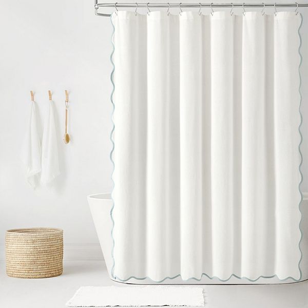 Lush Decor Coastal Chic Scallop Edge Shower Curtain Lush Décor