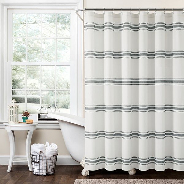 Lush Decor Farmhouse Stripe Shower Curtain Lush Décor