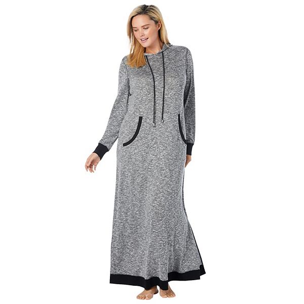 Dreams & Co. Women's Plus Size Marled Hoodie Sleep Lounger Dreams & Co.