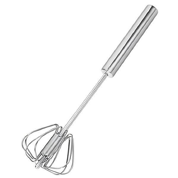 Semi-automatic Egg Whisk Stainless Steel Hand Push Beater 10" Kitcheniva