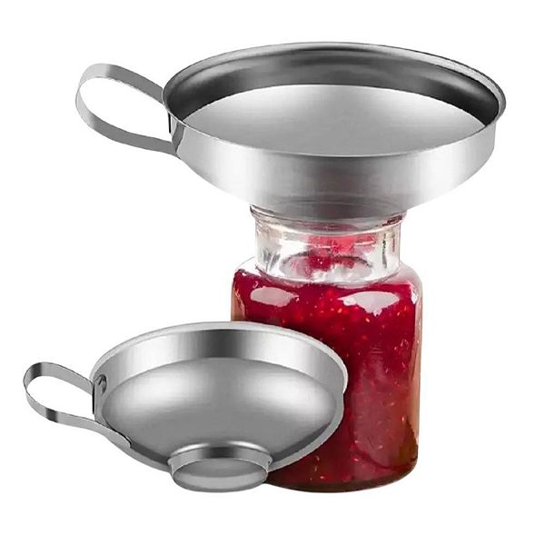 Stainless Steel Canning Funnel Set 2 Pcs Kitcheniva