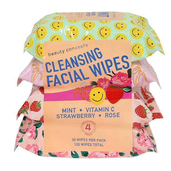 Beauty Concepts 4-Pack Cleansing Facial Makeup Wipes Beauty Concepts