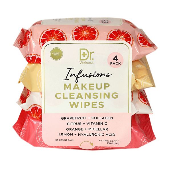 Dr. Wellness 4-pk. Infusions Makeup Cleaning Wipes Dr. Wellness