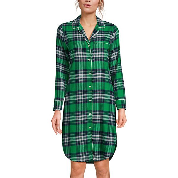 Women's Lands' End Drapey Flannel Sleepshirt Nightgown Lands' End