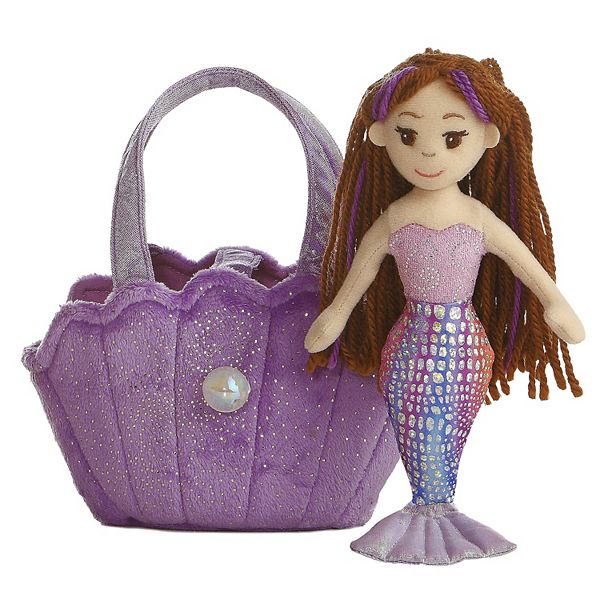 Aurora Small Purple Sea Sparkles 9" Mermaid Lavender Enchanting Stuffed Doll Aurora