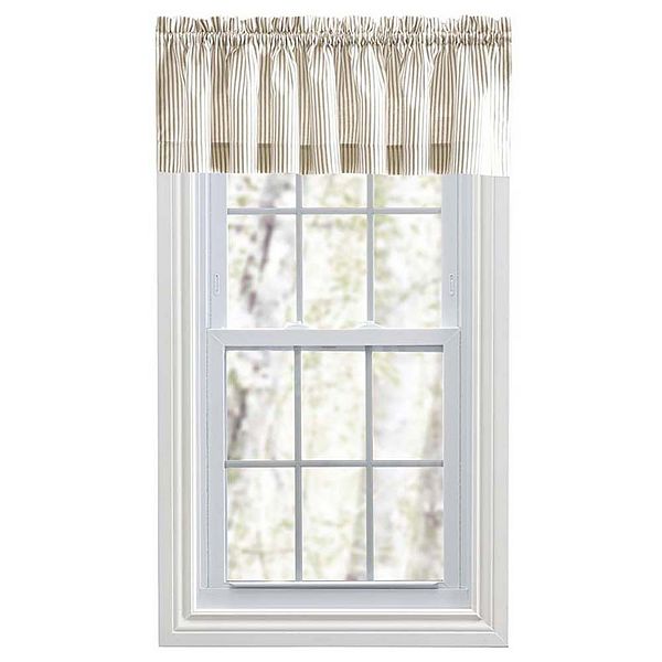 Plaza Stripe Printed Stylish Tailored Valance 1.5" Rod Pocket Ellis Curtain