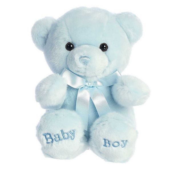 ebba - Medium Comfy - 10" Blue Bear - Snuggly Baby Stuffed Animal Ebba