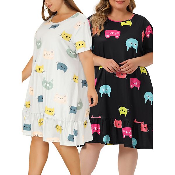 Women's Plus Size Nightdress Short Sleeve Soft Comfy Sleepdress Agnes Orinda