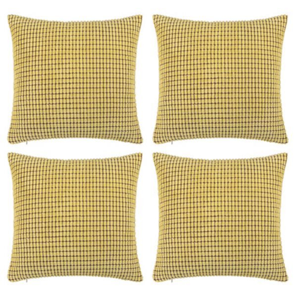 4 Pcs Soft Corduroy Throw Pillow Covers 18" X 18" PiccoCasa