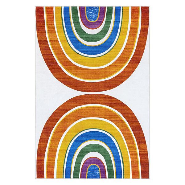 nuLOOM Classic Double Rainbow Machine Washable Area Rug NuLOOM