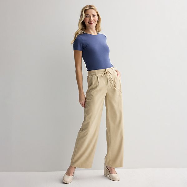 Juniors' SO® Tie Front Pleated Trouser Pants SO