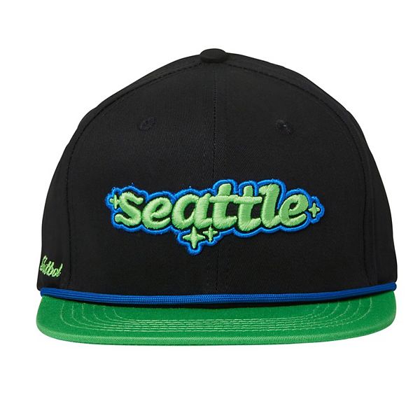 Унисекс черная бейсболка Snapback Seattle Sounders FC, 100% хлопок, регулируемая по размеру Live Breathe Futbol