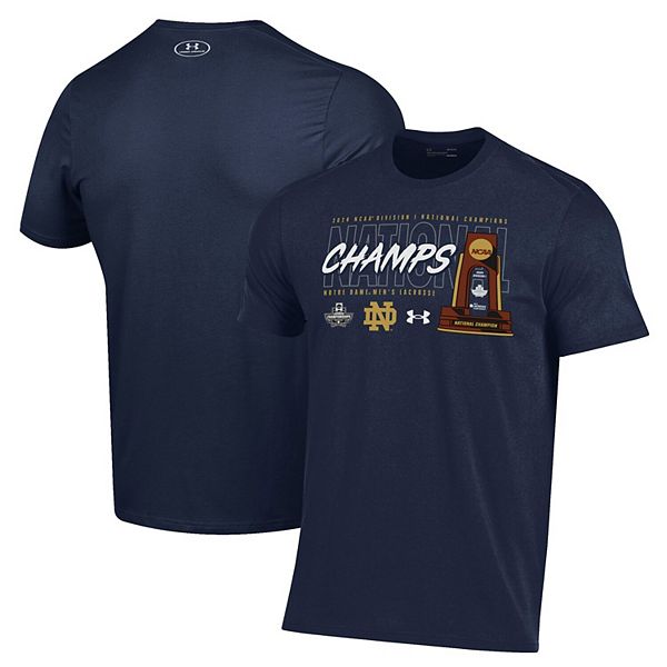 Мужская Футболка Under Armour Notre Dame Fighting Irish Трофей 2024 NCAA Чемпионов по Лакроссу Under Armour