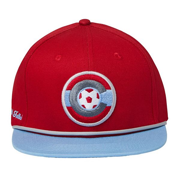 Унисекс красная бейсболка Snapback Colorado Rapids из 100% хлопка с регулируемым размером Live Breathe Futbol