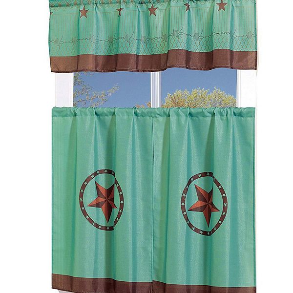 Marcielo 3 Piece Printed Kitchen Curtain Stars MarCielo