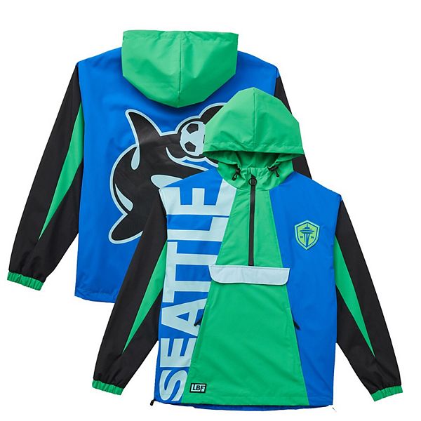 Унисекс Куртка Live Breathe Futbol Tekker Half-Zip Зелёная Seattle Sounders FC Live Breathe Futbol