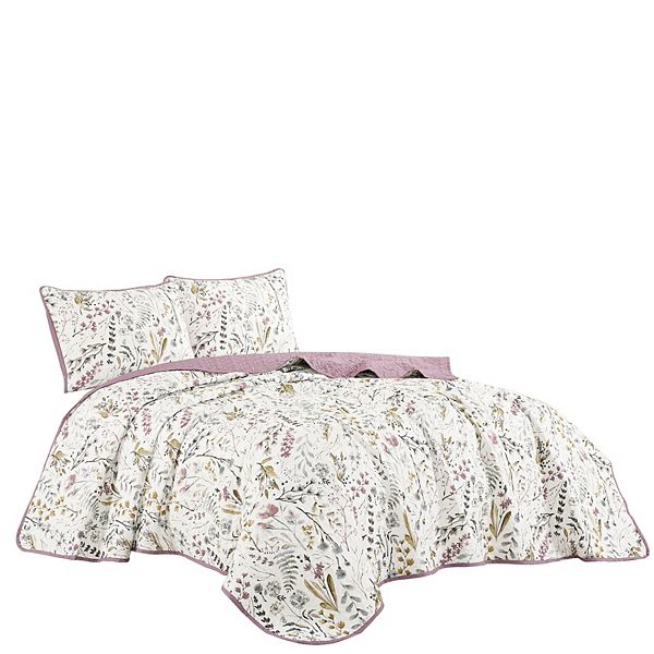 Marcielo 3pcs Printed Quilt Bedspread Set Bedding Coverlet Set MarCielo